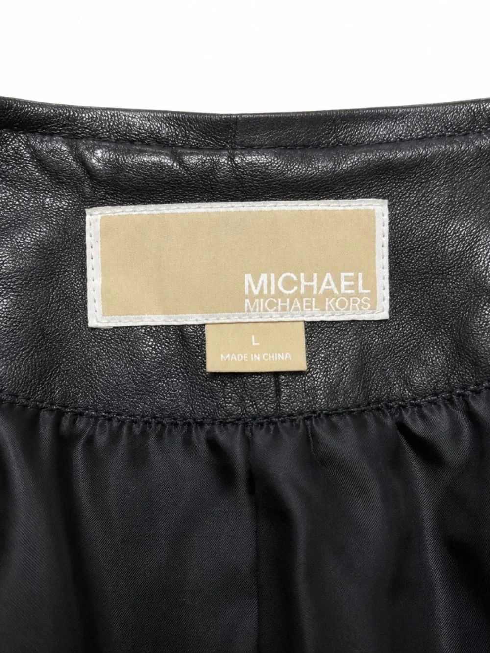 Michael Michael Kors Black Leather Moto Jacket Large